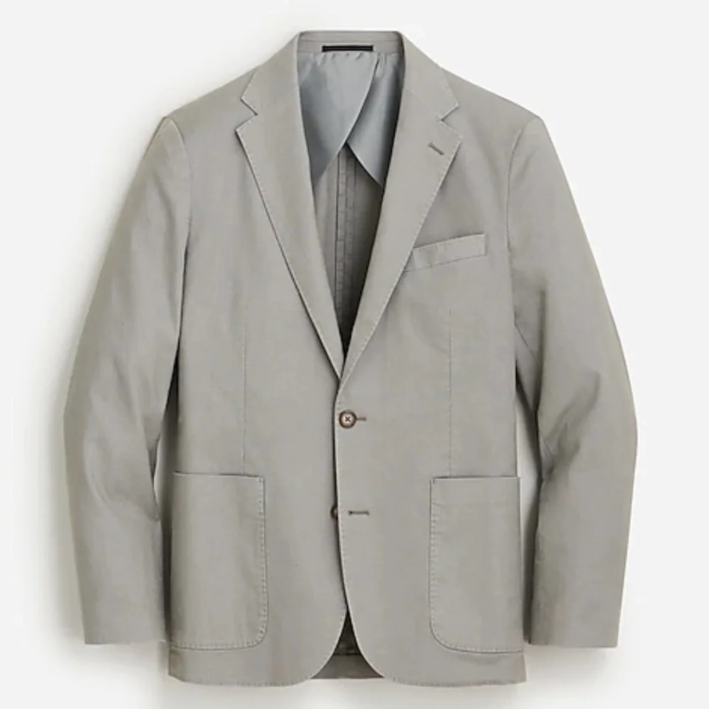 J. Crew - Men’s Classic-Fit Grey Suit Jacket in Stretch Hemp-Organic Cotton